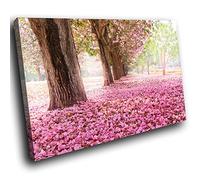 SC394SB Framed Canvas Print Colourful Wall Art - Cherry Blossom Trees Pink Cool - Modern Scenic Living Room Bedroom Piece Home Decor Interior Design Easy Hang Guide (45X30CM)