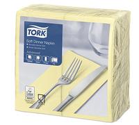 SCA Tork 477615 Soft Dinner Napkin, 3 Ply, 1/8 Fold, 39 cm x 39 cm (Pack of 1200)