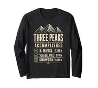 Scafell Pike Mount Snowdon UK Peaks Summit Hiking Challenge Long Sleeve T-Shirt