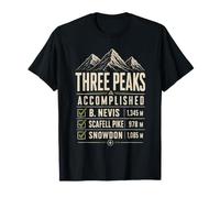 Scafell Pike Mount Snowdon UK Peaks Summit Hiking Challenge T-Shirt