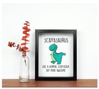 Scaffasaurus Like A Normal Scaffolder But More Awesome Inspirational Quote in Frame 60 SECOND MAKEOVER Black One Size