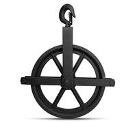 Scaffold 12" Cast Iron Hoist Pulley Wheel,Working Load up to 1000 Lbs Lifting or Lowering,Gin Block Pulleys for Lifting (Black)