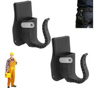 Scaffold Hook for Tool Belt, Drill Clip Wrench Holder Holster, 14x10cm Multi-Hole Extension for Work Belts, Jobsite Repair, Tool Organization (Black 2 pieces)