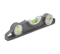 Scaffold Level 10" (250MM), Die-Cast Aluminium Frame, V-Groove Magnetic Base, 1 x 90° & 1 x 180° Vials & 1 x 180° Rotating Vial, 1 in Pack