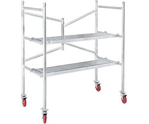 Scaffold with Locking Wheels, Folding Rolling Tower, Portable Mobile Steel Scaffolding Platform, 500 lbs Load(Size:H:165cm/5.4ft)