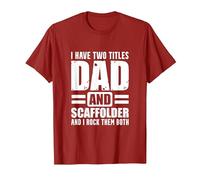 Scaffolder Dad Both Scaffold Builder Scaffolding T-Shirt, Men, Cranberry Red, Large