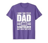 Scaffolder Dad Both Scaffold Builder Scaffolding T-Shirt, Men, Purple Heather, Large