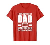 Scaffolder Dad Both Scaffold Builder Scaffolding T-Shirt, Men, Red, X-Large