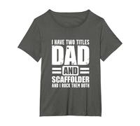 Scaffolder Dad Both Scaffold Builder Scaffolding T-Shirt, Women's Plus, Asphalt Grey, 4X