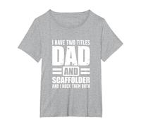 Scaffolder Dad Both Scaffold Builder Scaffolding T-Shirt, Women's Plus, Heather Grey, 5X