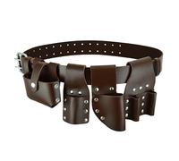 Scaffolding Brown Leather Tools Belt with Full Tools Set Pockets (Plain Leather)