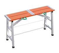Scaffolding Ladder, Metal Work Platform, Adjustable Height, Portable Folding Aluminum Workbench Worktable of Capacity 330 Lbs Heavy Duty, for House Renovation, High Place Work