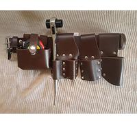Scaffolding Leather BBI Tool Work Belt with Tool Set Spanner Ratchet Level TapePouch/Pockets/Frog (Belt 1921 Ratchet Tape)