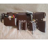 Scaffolding Leather BBI Tool Work Belt with Tool Set Spanner Ratchet Level TapePouch/Pockets/Frog (beltspanner 716 and Tape)