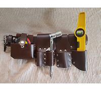 Scaffolding Leather BBI Tool Work Belt with Tool Set Spanner Ratchet Level TapePouch/Pockets/Frog (Belt 716 Spanner Level Tape)