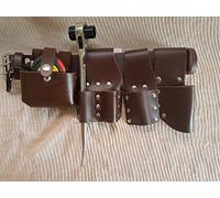 Scaffolding Leather BBI Tool Work Belt with Tool Set Spanner Ratchet Level TapePouch/Pockets/Frog (Belt 1721 Ratchet Tape)