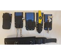 Scaffolding Nylon Blue Tool Belt | 5 Tools Holder | Spanner Ratchet Pockets Level Tape Pouch