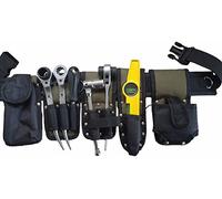 Scaffolding Nylon Olive Green Tool Belt.| Padded Work Belt | Tape Level Holder | Ratchet Spanner Frog | Podger Pocket | Mini Tool Pocket | Lanyard Rings D Loop