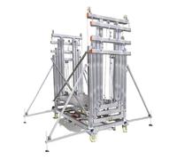 Scaffolding Platform Mobile Foldable Telescopic Elevating Scaffolding Platform Indoor Outdoor Galvanized Square Tube Mobile Scaffolding(Large)