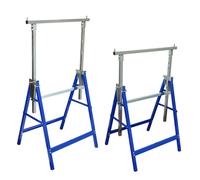 Scaffolding Trestles Steel Blue/Zinc Adjustable 81-130cm Foldable Pair HeavyDuty