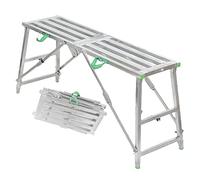 Scaffolding Work Platform Portable Folding Scaffold Ladder Stool Adjustable Height, Metal Tech Scaffolding Equipment Tools, for Home Improvement, Patching Drywall or Cleaning Windows (A 180cm 5.9ft)