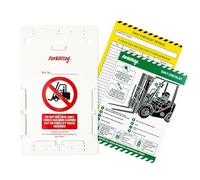 Scafftag by Brady Forklifttag Kit - Complete Forklift Inspection System with 5 Holders, 25 Status Inserts & Pen for Pre-Shift Safety Compliance - Forklift Safety Tag