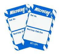 Scafftag by Brady Microtag Insert - Compact Equipment Inspection Tags "Next Inspection Date Due", Includes 20 Double-Sided Inserts for Workplace Safety Compliance - White on Blue