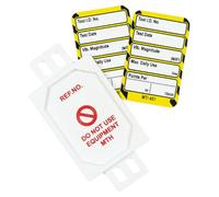Scafftag by Brady Microtag Kit - Compact Equipment Inspection Tags "Points Per Hour", Includes 20 Holders, 20 Double-Sided Inserts, and Pen for Workplace Safety Compliance - Black on Yellow