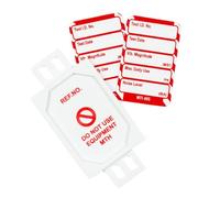 Scafftag by Brady Microtag Kit - Compact Equipment Inspection Tags "Vibration - Max. Daily Use", Includes 20 Holders, 20 Double-Sided Inserts, and Pen for Workplace Safety Compliance - White on Red