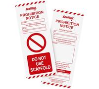 Scafftag by Brady Prohibition MK1 Inserts - Compact Equipment Inspection Inserts "Do not use scaffold", Includes 10 Inserts for Workplace Safety Compliance - White on Red
