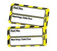 Scafftag NAN-NAN-GPI-YL-20 Nanotag "Next Inspection Date Due" Tag Insert, Polypropylene, Black on Yellow, 34.00mm Height x 18.00mm Width, Pack of 20 status inserts