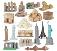 SCAHOW - World Famous Building Models for Toddlers Ages 3, 4, 5, 6, 7 Years, 17 Numbers Iconic Architecture Toy Figure, Educational Toy Figure for Boys and Girls