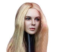 Scakbyer 1/6 Scale Female Head Sculpt, Europe America Women Doll Head Compatible with HT, VERYCOOL, TTL and Phicen TBLeague 12" Action Figure's Body - Yellow Long Hair