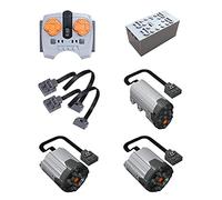 Scakbyer 7PCS Power Functions Set - Compatible with Technic Car, Includes 1 x APP Dual Remote Control, 1 x Lithium Battery Box, 1 x Servo Motor, 2 x XL-Motor, 2 x 25cm Extension Cord