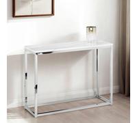 Scala Console Table - 100cm - White Marble Effect and Chrome