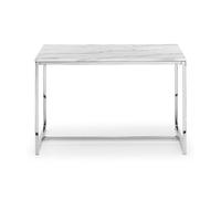 Small White Marble Dining Table with Mirrored Legs - Seats 4 - Julian Bowen Scala
