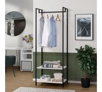 Scala Double Open Wardrobe With 2 Shelves White Storage Clothes Hanging Rail