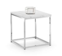 Scala Lamp Table White Marble & Chrome - Julian Bowen | TJ Hughes