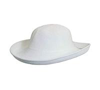 Scala Women's Knitted Poly Straw Big Brim Hat - White - One Size