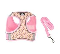 Scalable Pet Chest Harness With Leash, Adjustable Pet Puppy Harness, Step in Harness for Cat Small Dogs(M,pink)