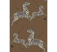 Scalamandre SCS3872 Safari Brown Zebra Self Adhesive Wallpaper, Yellow