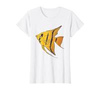 Scalar Tropical Fish Aquarium Holder Cichlid Fish Value Graphic T-Shirt, Women, White, M