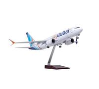 Scale aircraft 47CM 1/85 For 737MAX Dubai Airline Diecast Airplanes Model Light And Wheel Plane Model Suitable for display(No light)