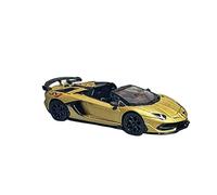 scale car model 1:64 For Lamborghini Aventador SVJ Right Rudder Golden Supercar Alloy Replica Miniature Model Car collect vehicles