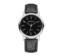 Scale Dial Men's Roman Belt Calendar Watch Strap Woman's Watches (Black, One Size)