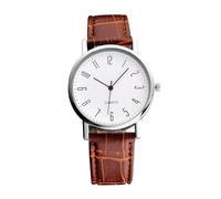 Scale Dial Men's Roman Belt Calendar Watch Strap Woman's Watches (Brown, One Size)