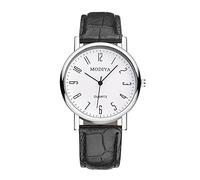 Scale Dial Men's Roman Belt Calendar Watch Strap Woman's Watches (White, One Size)