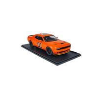 Scale Die-Cast Metal 1:18 For Dodge Challenger R/T SCAT Orange Alloy Double Door Bookshelf Ornament Car Model For Vehicles Fans