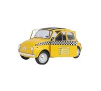 Scale Die-Cast Metal 1:18 For Fiat 500 Taxi Yellow Alloy Material With Openable Doors Home Collection Ornaments Decoration Car Model For Vehicles Fans
