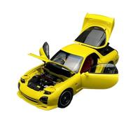 Scale Die-Cast Metal 1:18 For Mazda RX7 SPEED Yellow Alloy Car Model Home Display Desktop Decoration For Vehicles Fans
